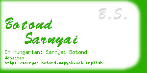 botond sarnyai business card